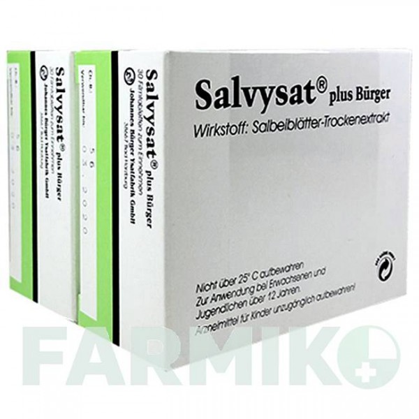 САЛВИСАТ (SALVYSAT) 300 мг таблетки 2x30 шт - Листья шалфея JOHANNES BURGER YSATFABRIK