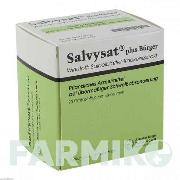 САЛВИСАТ (SALVYSAT) 300 мг таблетки 90 шт - Листья шалфея JOHANNES BURGER YSATFABRIK