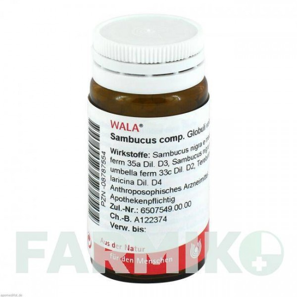 САМБУКУС КОМП (SAMBUCUS COMP) глобули 20 г - Гомеопатия WALA HEILMITTEL