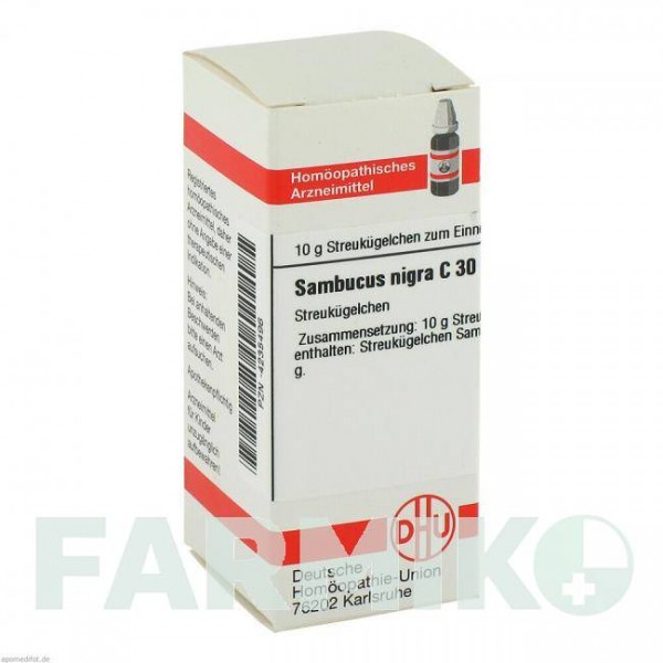 САМБУКУС НИГРА (SAMBUCUS NIGRA) C 30 глобули 10 г - Гомеопатия DHU