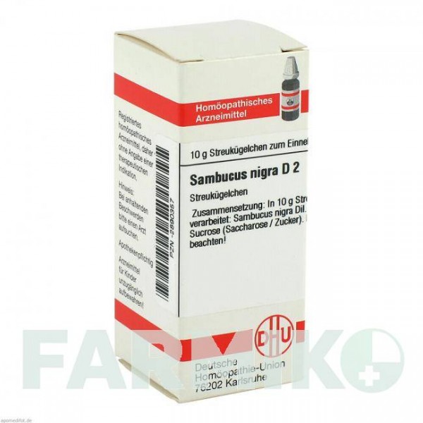 САМБУКУС НИГРА (SAMBUCUS NIGRA) D 2 глобули 10 г - Гомеопатия DHU
