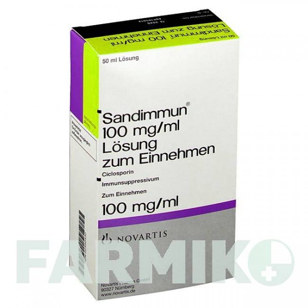 САНДИММУН (SANDIMMUN) 100 мг/мл раствор 50 мл - Циклоспорин NOVARTIS