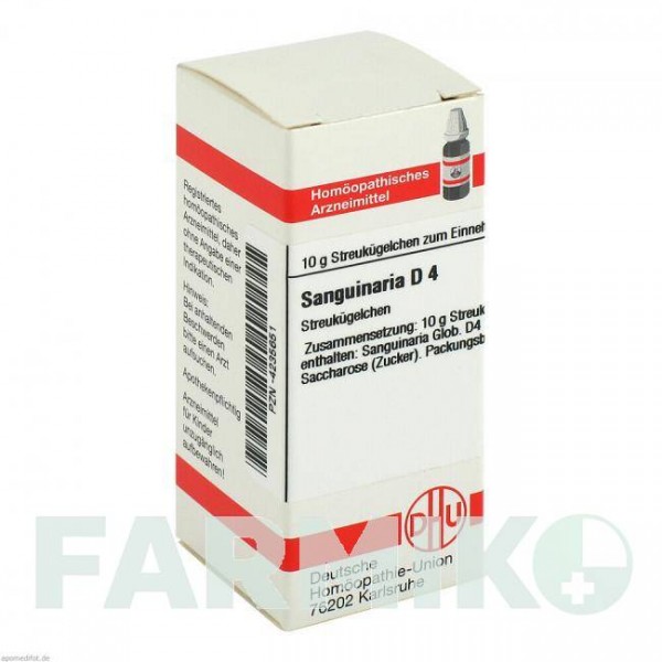 САНГВИНАРИЯ (SANGUINARIA) D 4 глобули 10 г - Гомеопатия DHU