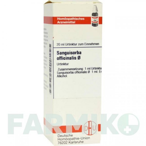 САНГВИСОРБА ОФФИЦИНАЛИС (SANGUISORBA OFFICINALIS) раствор 20 мл - Гомеопатия DHU