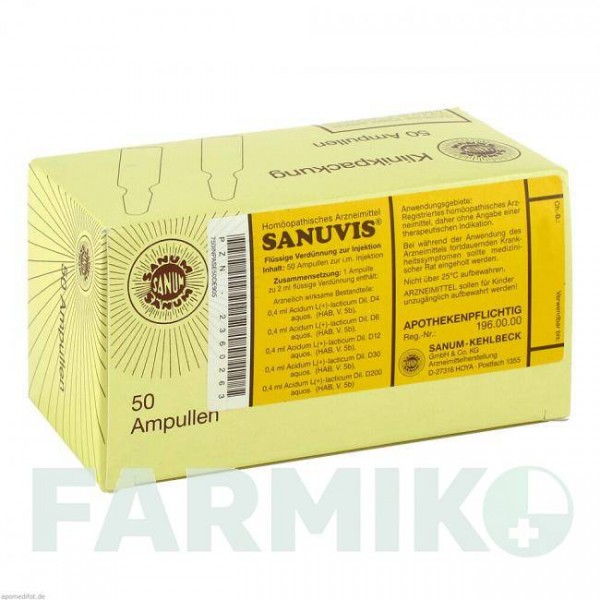 САНУВИС (SANUVIS) ампулы 50x2 мл - Гомеопатия SANUM-KEHLBECK