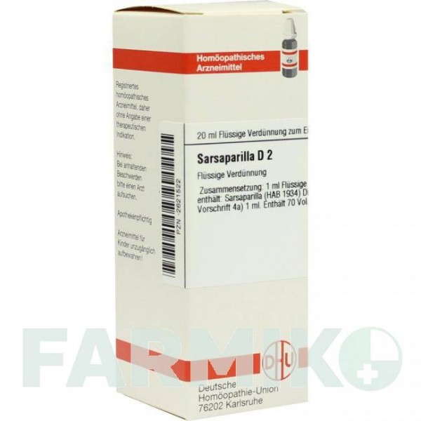 САРСАПАРИЛЛА (SARSAPARILLA) D 2 розчин 20 мл - Гомеопатія DHU
