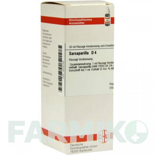 САРСАПАРИЛЛА (SARSAPARILLA) D 4 раствор 50 мл - Гомеопатия DHU