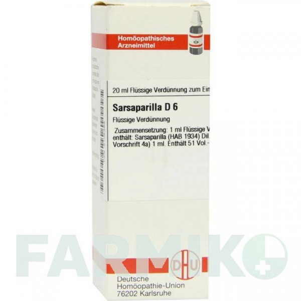 САРСАПАРИЛЛА (SARSAPARILLA) D 6 раствор 20 мл - Гомеопатия DHU