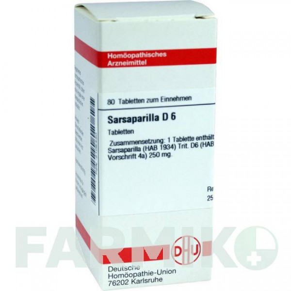 САРСАПАРИЛЛА (SARSAPARILLA) D 6 таблетки 80 шт - Гомеопатия DHU