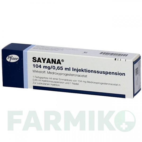 САЯНА (SAYANA) 104 мг/0,65 мл суспензія 1 шт - Медроксипрогестерон KOHLPHARMA