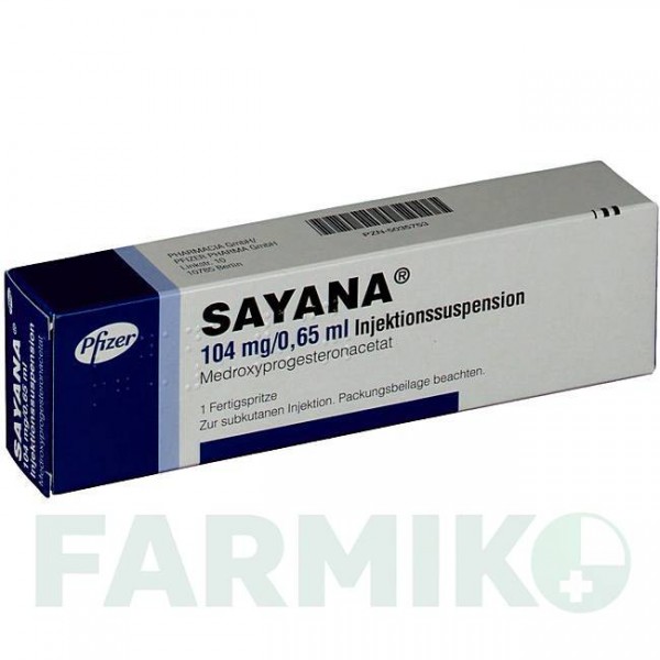 САЯНА (SAYANA) 104 мг/0,65 мл суспензія 1 шт - Медроксипрогестерон PFIZER
