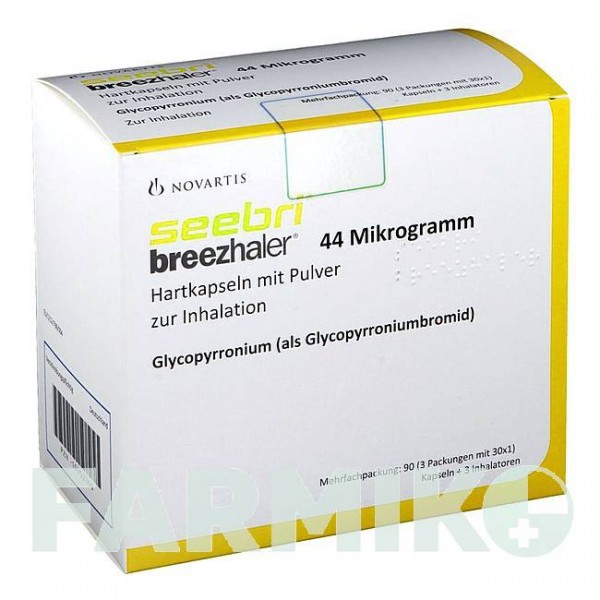 СІБРІ (SEEBRI) 44 мкг капсули 3x30 шт - Глікопіронію бромід FD PHARMA