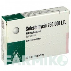 СЕЛЕКТОМИЦИН (SELECTOMYCIN) 750000 МЕ таблетки 20 шт - Спирамицин TEOFARMA