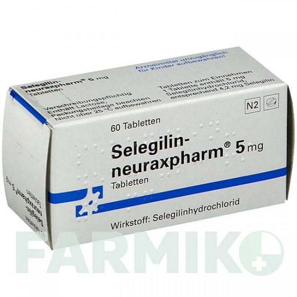 СЕЛЕГІЛІН (SELEGILIN) 5 мг таблетки 60 шт - Селегілін NEURAXPHARM