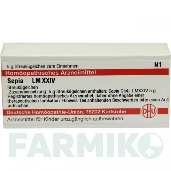 СЕПИЯ (SEPIA) LM XXIV глобули 5 г - Гомеопатия DHU