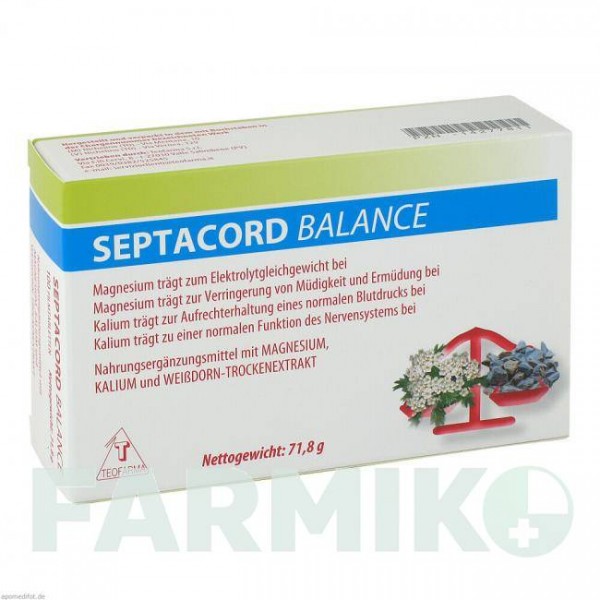 СЕПТАКОРД (SEPTACORD) таблетки 100 шт - Активные вещества TEOFARMA