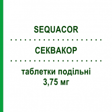 СЕКВАКОР (SEQUACOR) 3,75 мг таблетки делимые 28 шт - Бисопролол DOMPE