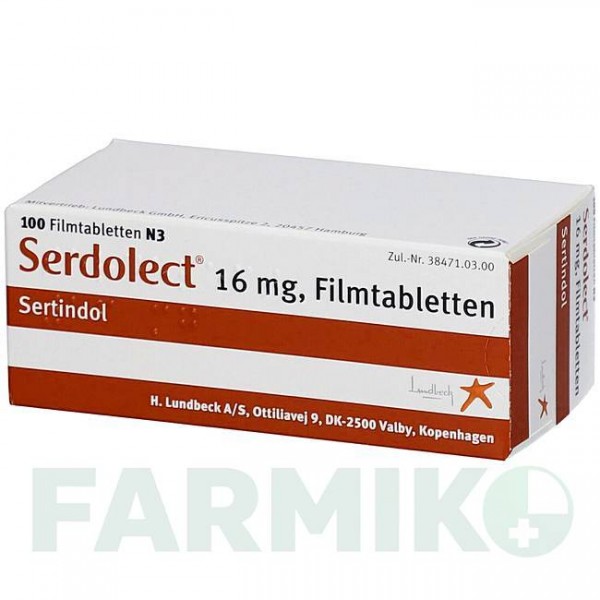 СЕРДОЛЕКТ (SERDOLECT) 16 мг таблетки 100 шт - Сертиндол LUNDBECK