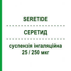 СЕРЕТИД (SERETIDE) 25/250 мкг суспензия ингаляционная 120 доз - Сальметерол, Флутиказон GLAXOSMITHKLINE