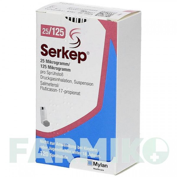 СЕРКЕП (SERKEP) 25 мкг/125 мкг 120 доз аэрозоль 1 шт - Сальметерол, Флутиказон VIATRIS