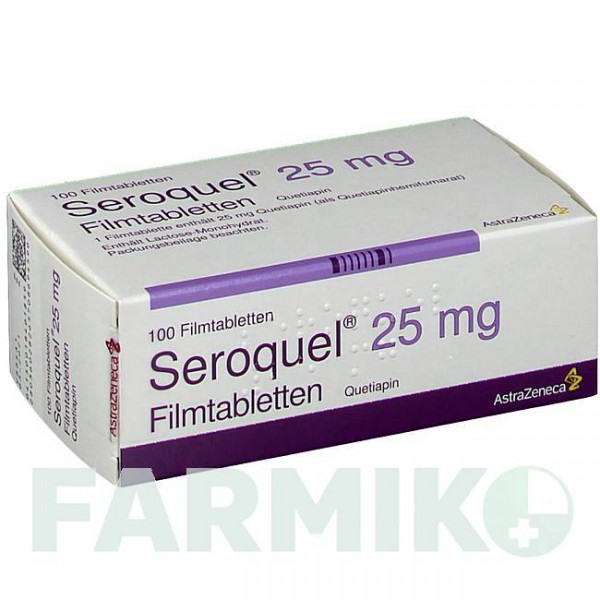 СЕРОКВЕЛЬ (SEROQUEL) 25 мг таблетки 100 шт - Кветіапін ASTRAZENECA