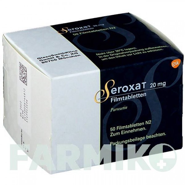 СЕРОКСАТ (SEROXAT) 20 мг таблетки 50 шт - Пароксетин GLAXOSMITHKLINE