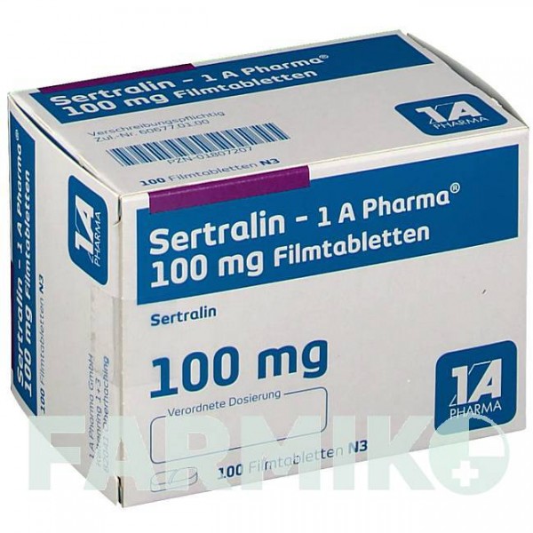 СЕРТРАЛИН (SERTRALIN) 100 мг таблетки 100 шт - Сертралин 1 A PHARMA