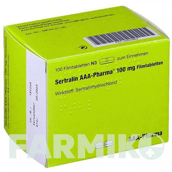 СЕРТРАЛИН (SERTRALIN) 100 мг таблетки 100 шт - Сертралин AAA - PHARMA
