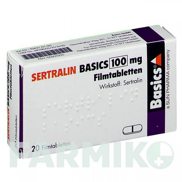 СЕРТРАЛІН (SERTRALIN) 100 мг таблетки 20 шт - Сертралін BASICS