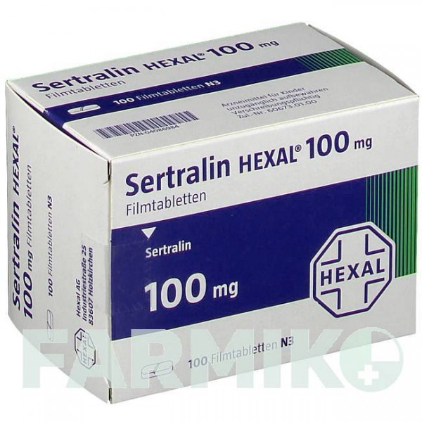 СЕРТРАЛІН (SERTRALIN) 100 мг таблетки 100 шт - Сертралін HEXAL