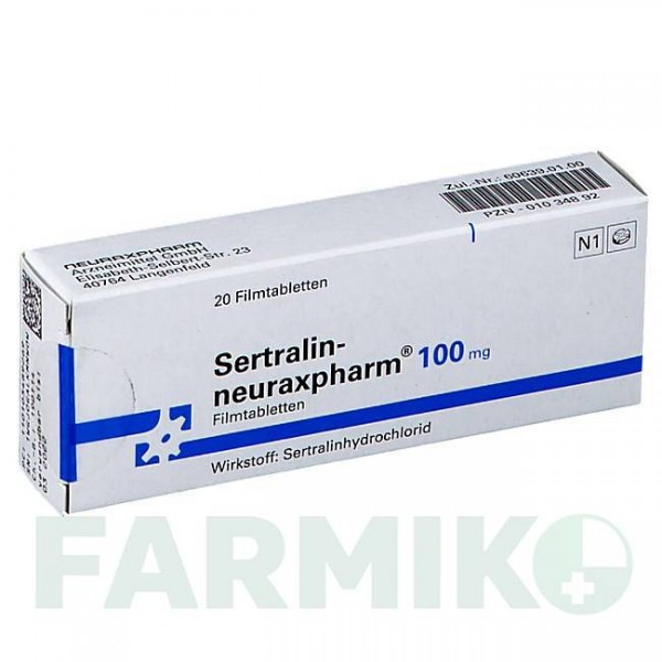 СЕРТРАЛИН (SERTRALIN) 100 мг таблетки 20 шт - Сертралин NEURAXPHARM