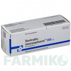 СЕРТРАЛІН (SERTRALIN) 100 мг таблетки 50 шт - Сертралін NEURAXPHARM