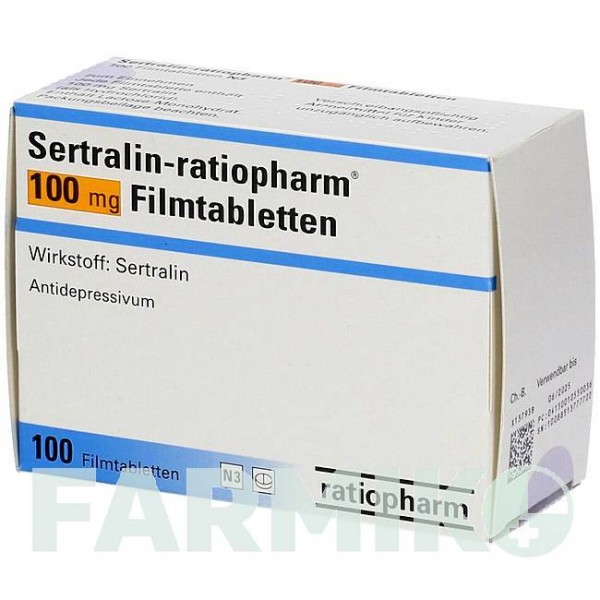СЕРТРАЛИН (SERTRALIN) 100 мг таблетки 100 шт - Сертралин RATIOPHARM