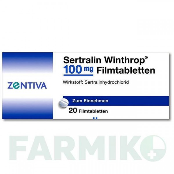 СЕРТРАЛИН (SERTRALIN) 100 мг таблетки 20 шт - Сертралин ZENTIVA