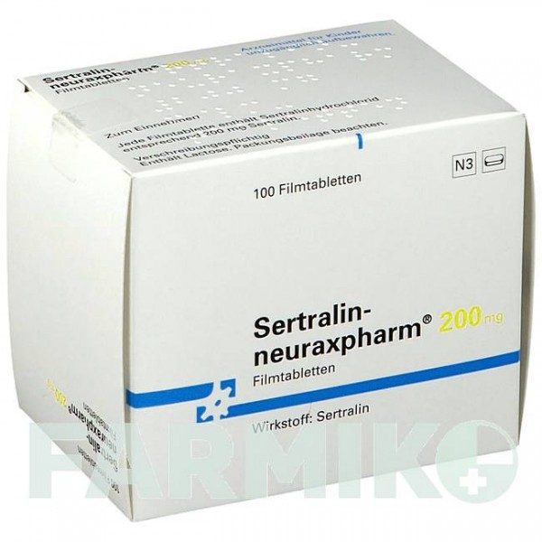 СЕРТРАЛІН (SERTRALIN) 200 мг таблетки 100 шт - Сертралін NEURAXPHARM