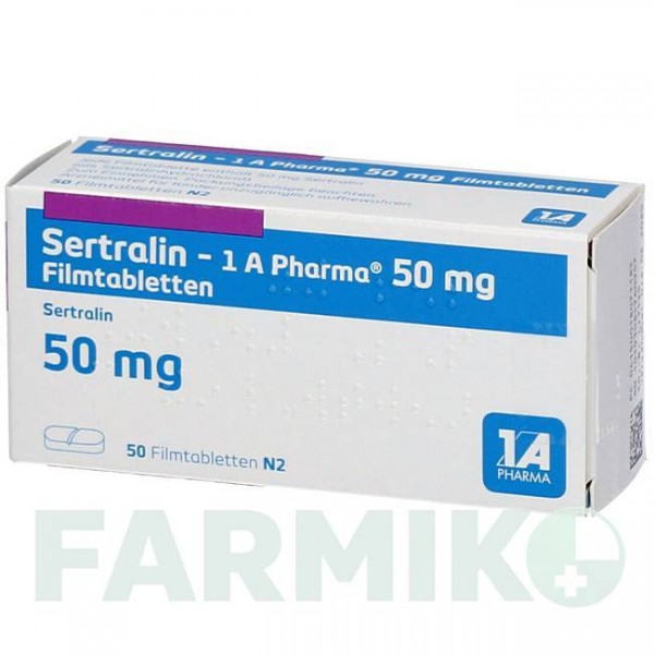 СЕРТРАЛІН (SERTRALIN) 50 мг таблетки 50 шт - Сертралін 1 A PHARMA