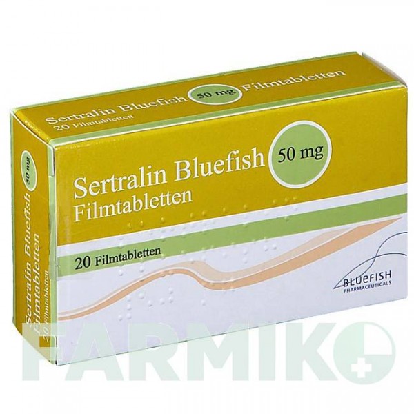 СЕРТРАЛІН (SERTRALIN) 50 мг таблетки 20 шт - Сертралін BLUEFISH