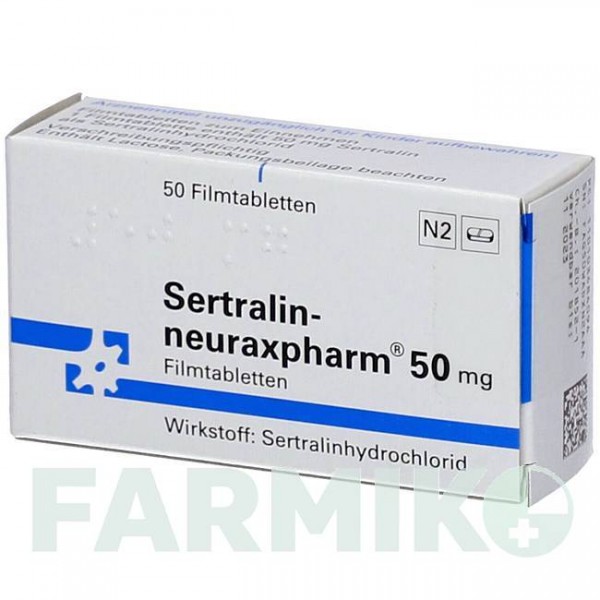 СЕРТРАЛІН (SERTRALIN) 50 мг таблетки 50 шт - Сертралін NEURAXPHARM