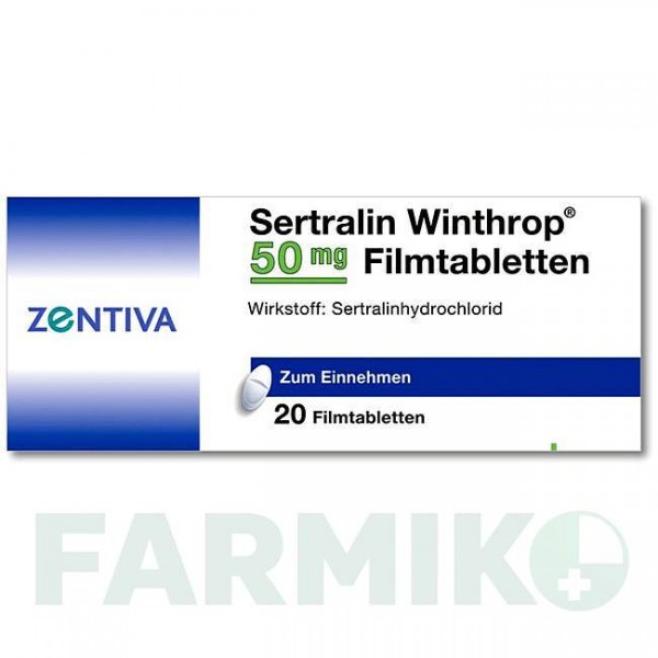СЕРТРАЛІН (SERTRALIN) 50 мг таблетки 20 шт - Сертралін ZENTIVA