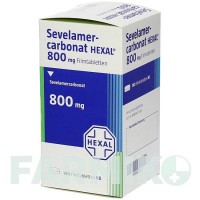 СЕВЕЛАМЕРКАРБОНАТ (SEVELAMERCARBONAT) 800 мг таблетки 180 шт - Севеламер HEXAL
