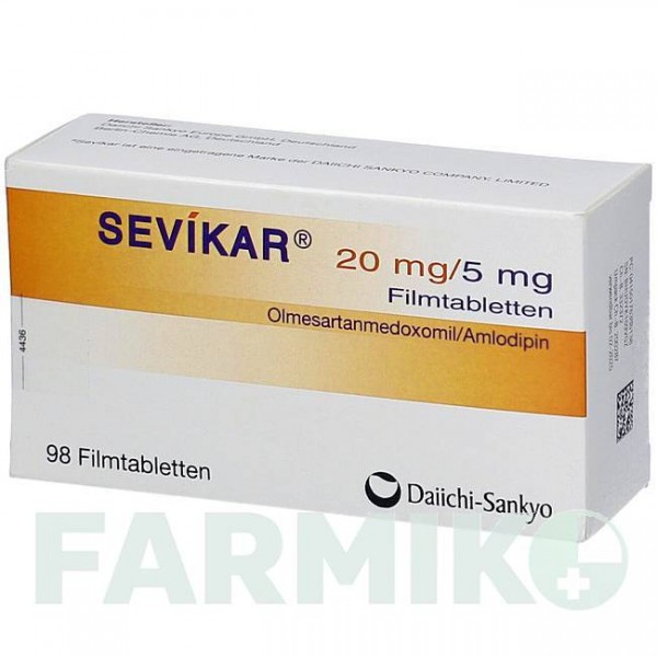 СЕВИКАР (SEVIKAR) 20 мг/5 мг таблетки 98 шт - Олмесартан, Амлодипин ALLOMEDIC