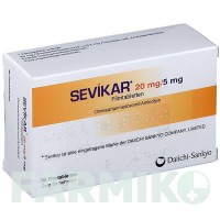 СЕВІКАР (SEVIKAR) 20 мг/5 мг таблетки 98 шт - Олмесартан, Амлодипін KOHLPHARMA
