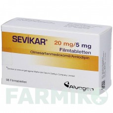 СЕВИКАР (SEVIKAR) 20 мг/5 мг таблетки 98 шт - Олмесартан, Амлодипин ORIFARM