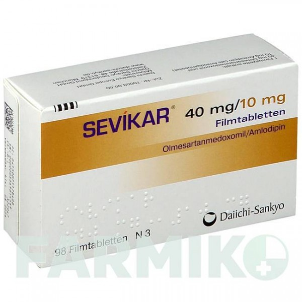 СЕВИКАР (SEVIKAR) 40 мг/10 мг таблетки 28 шт - Олмесартан, Амлодипин DAIICHI SANKYO