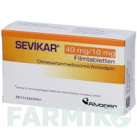 СЕВІКАР (SEVIKAR) 40 мг/10 мг таблетки 98 шт - Олмесартан, Амлодипін ORIFARM