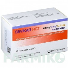 СЕВИКАР (SEVIKAR) 40 мг/5 мг/12,5 мг таблетки 98 шт - Олмесартан, Амлодипин, Гидрохлоротиазид DOCPHARM