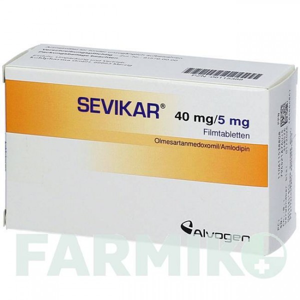 СЕВІКАР (SEVIKAR) 40 мг/5 мг таблетки 56 шт - Олмесартан, Амлодипін KOHLPHARMA