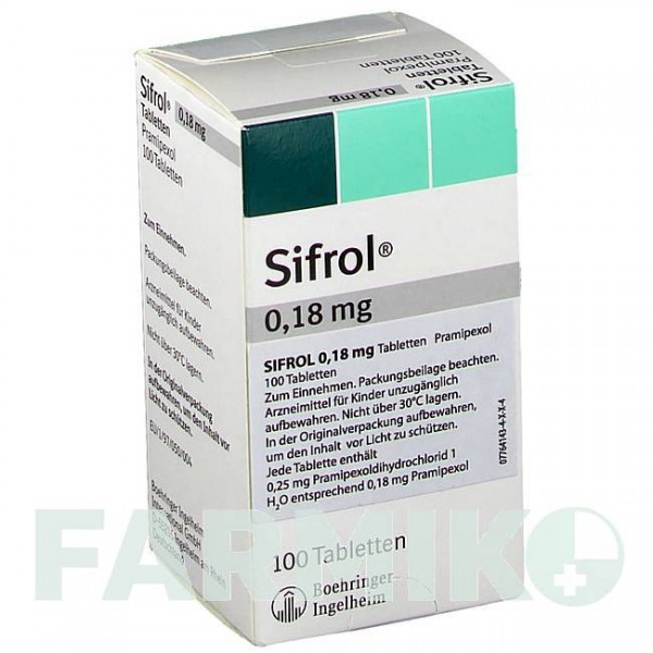 СИФРОЛ (SIFROL) 0,18 мг таблетки 100 шт - Прамипексол BB FARMA