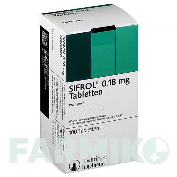СИФРОЛ (SIFROL) 0,18 мг таблетки 100 шт - Прамипексол EMRA-MED