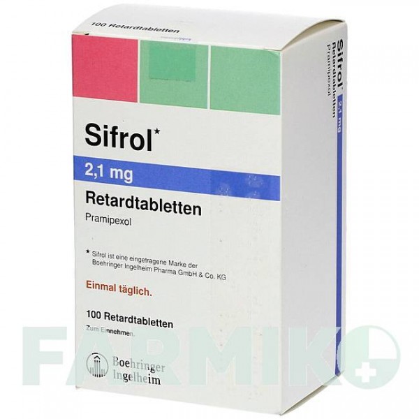 СИФРОЛ (SIFROL) 2,1 мг таблетки 100 шт - Прамипексол KOHLPHARMA